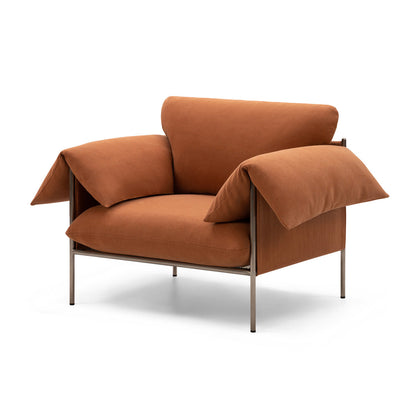 Alva Brushed Steel Frame Armchair