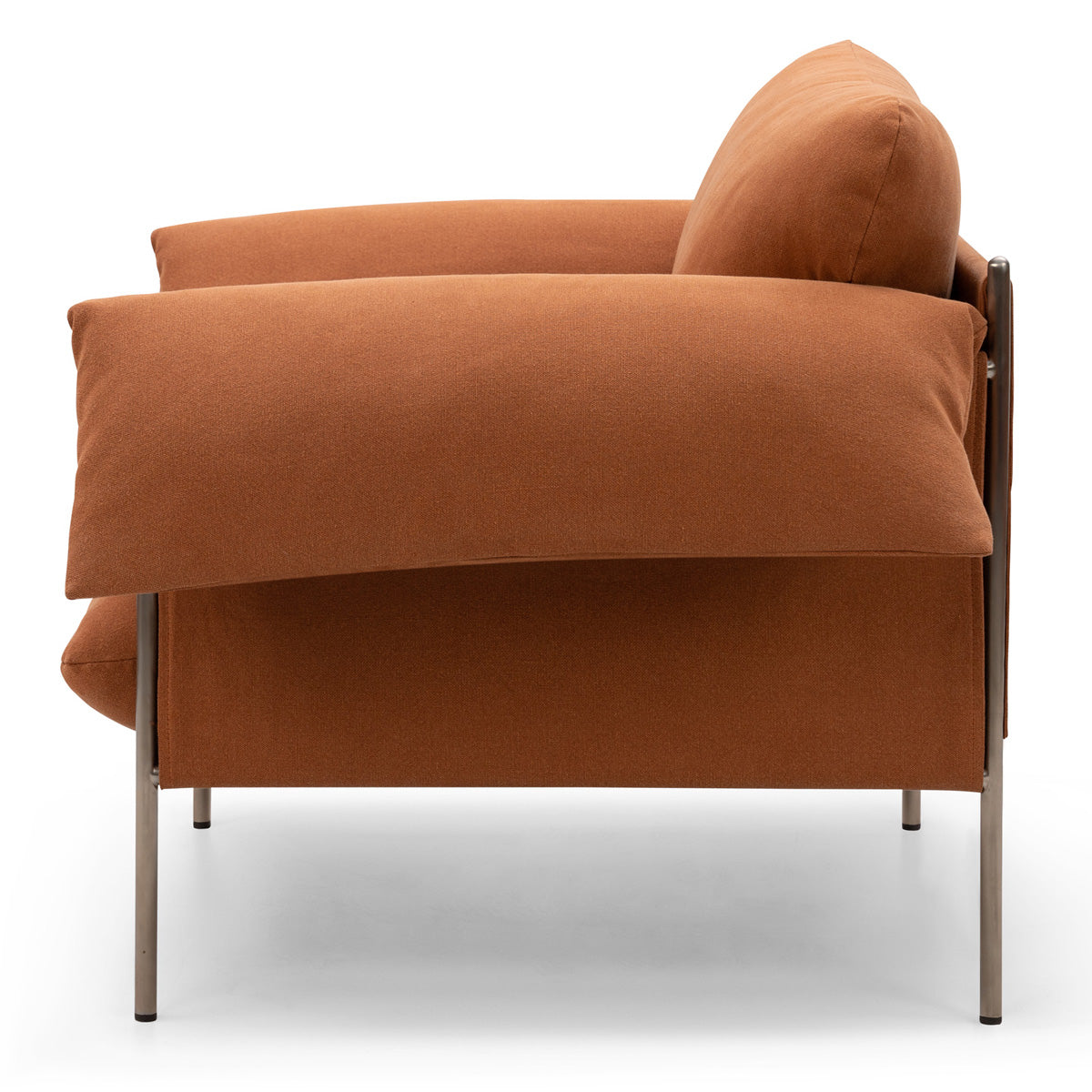 Alva Brushed Steel Frame Armchair