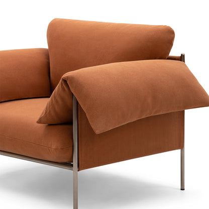 Alva Brushed Steel Frame Armchair