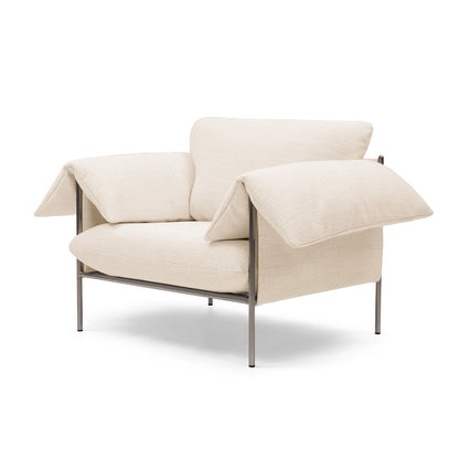 Alva Brushed Steel Frame Armchair