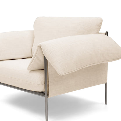 Alva Brushed Steel Frame Armchair