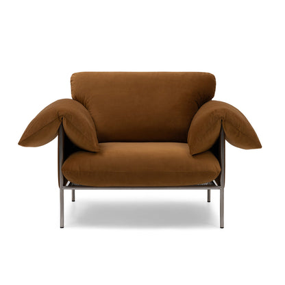 Alva Brushed Steel Frame Armchair