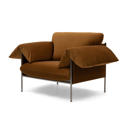 Alva Brushed Steel Frame Armchair