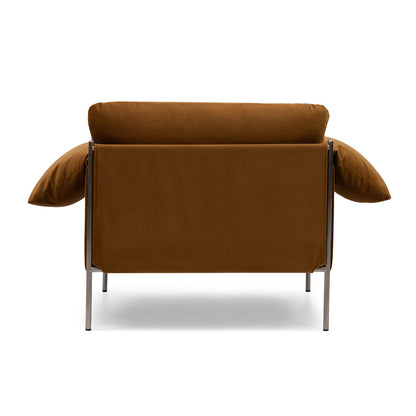 Alva Brushed Steel Frame Armchair