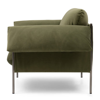 Alva Brushed Steel Frame Armchair