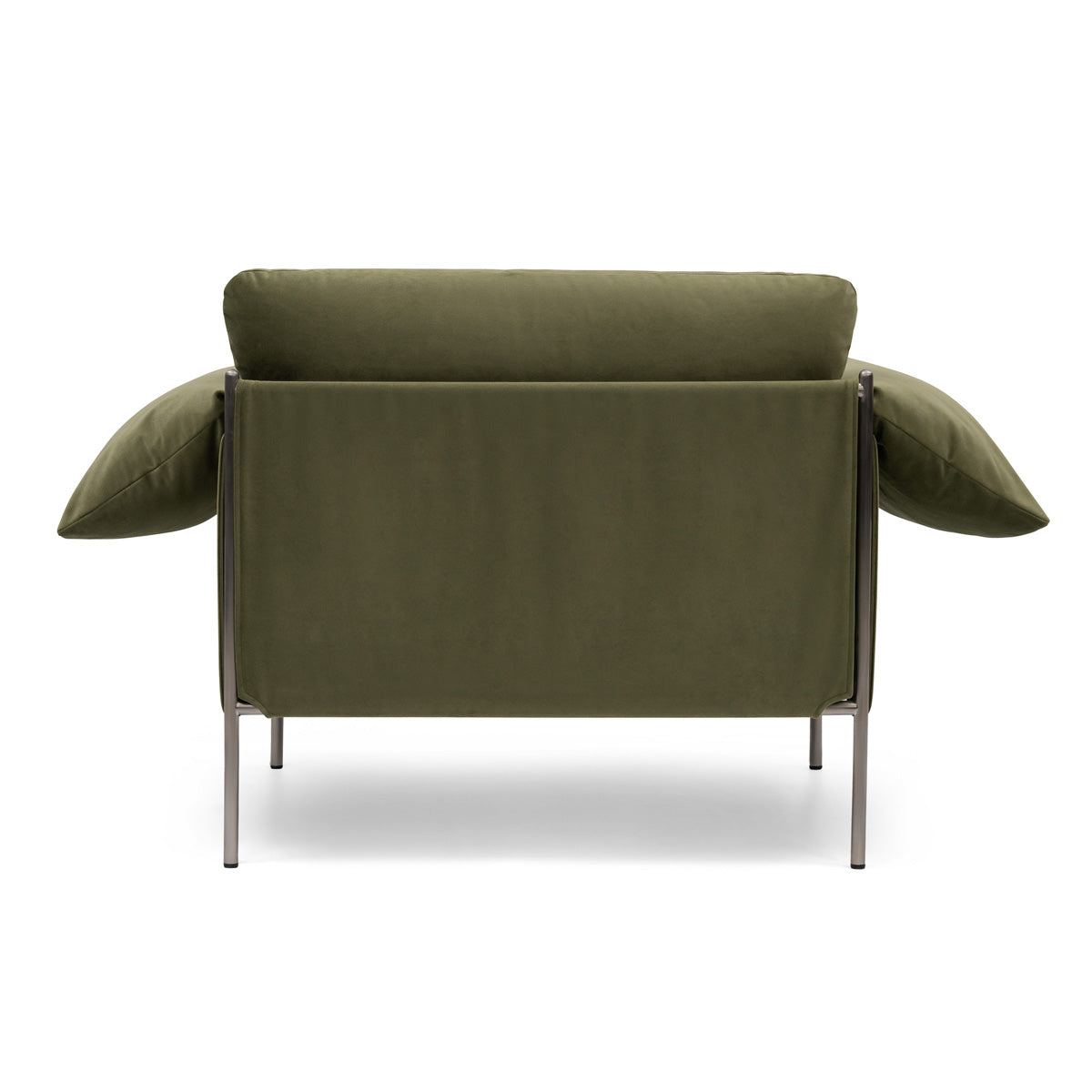 Alva Brushed Steel Frame Armchair