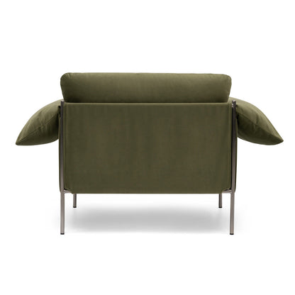 Alva Brushed Steel Frame Armchair