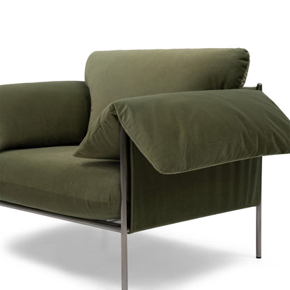 Alva Brushed Steel Frame Armchair