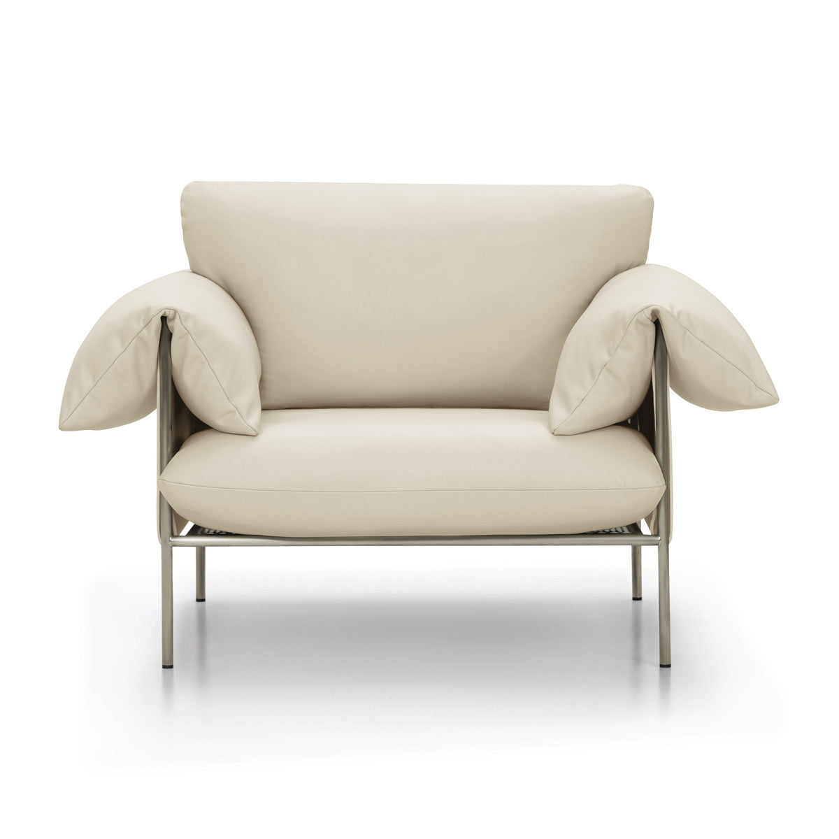 Alva Brushed Steel Frame Armchair