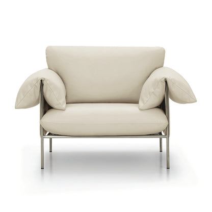 Alva Brushed Steel Frame Armchair