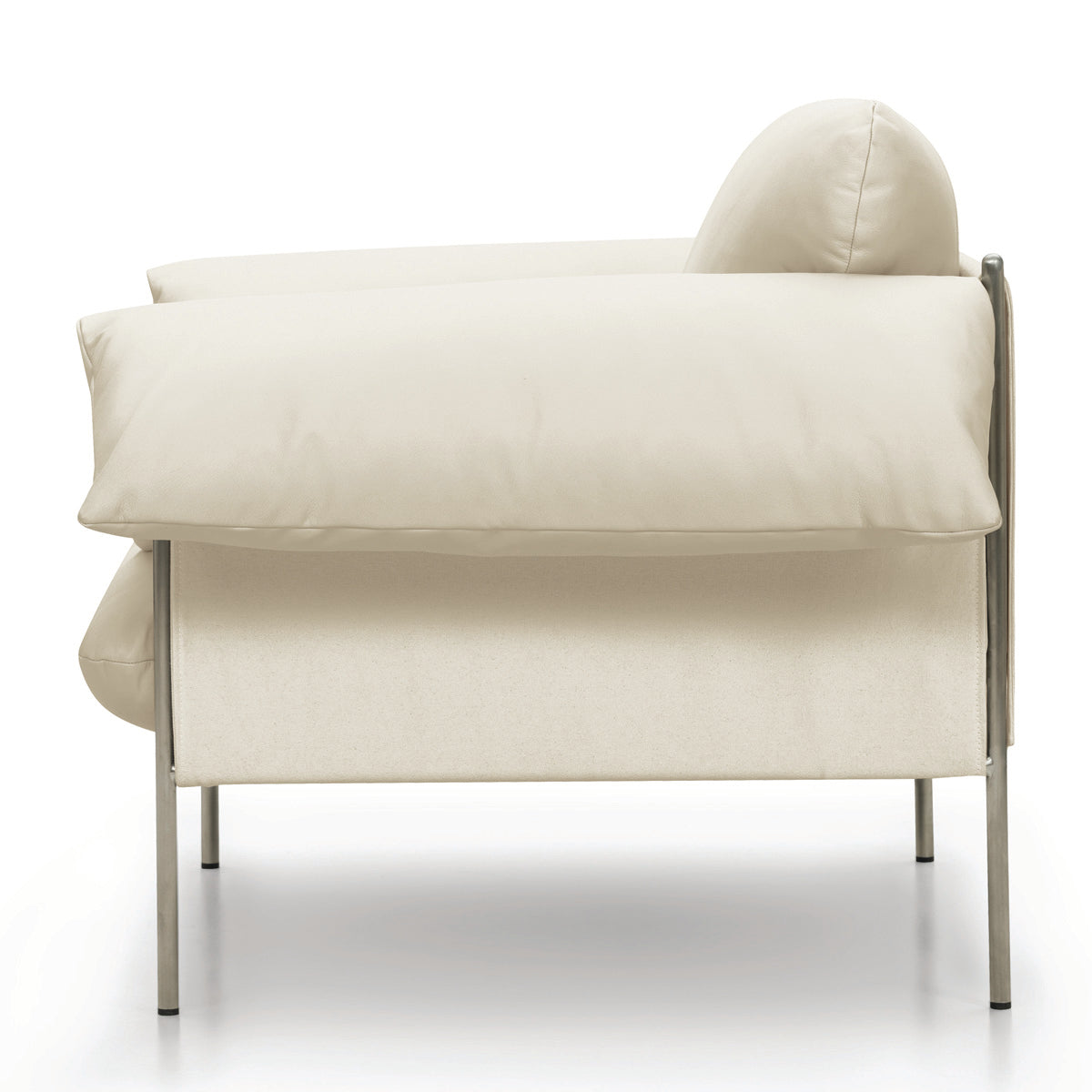 Alva Brushed Steel Frame Armchair