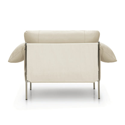 Alva Brushed Steel Frame Armchair