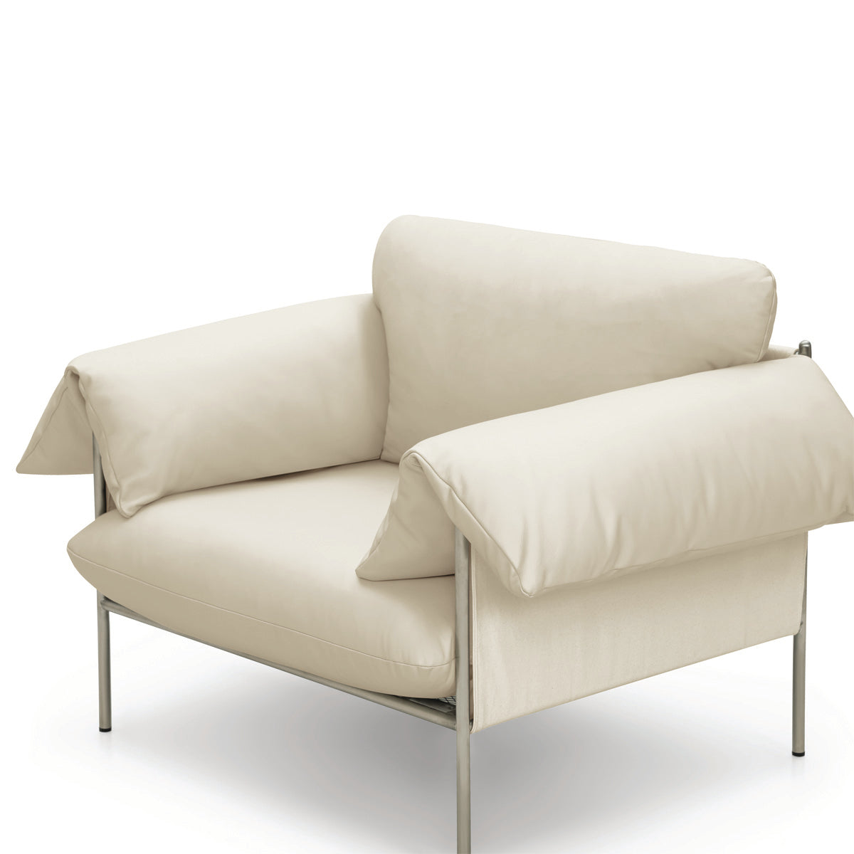 Alva Brushed Steel Frame Armchair