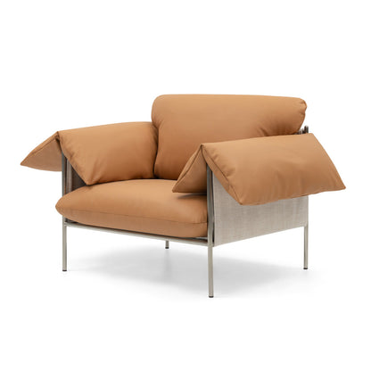 Alva Brushed Steel Frame Armchair