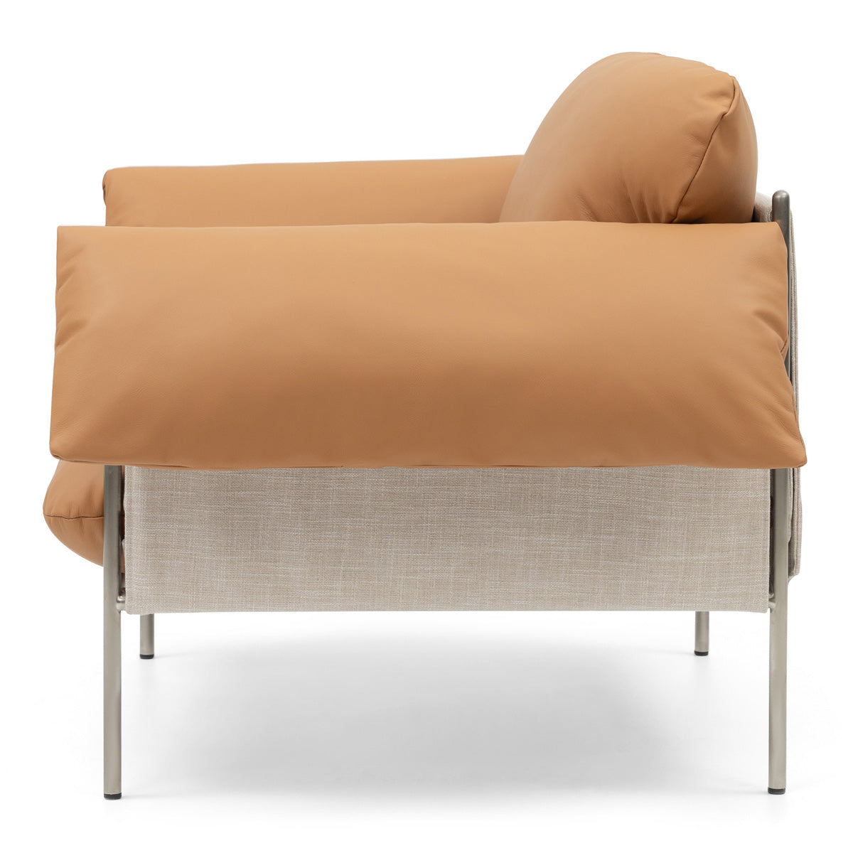 Alva Brushed Steel Frame Armchair