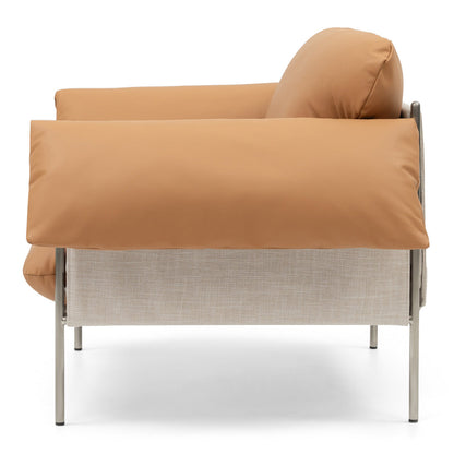 Alva Brushed Steel Frame Armchair