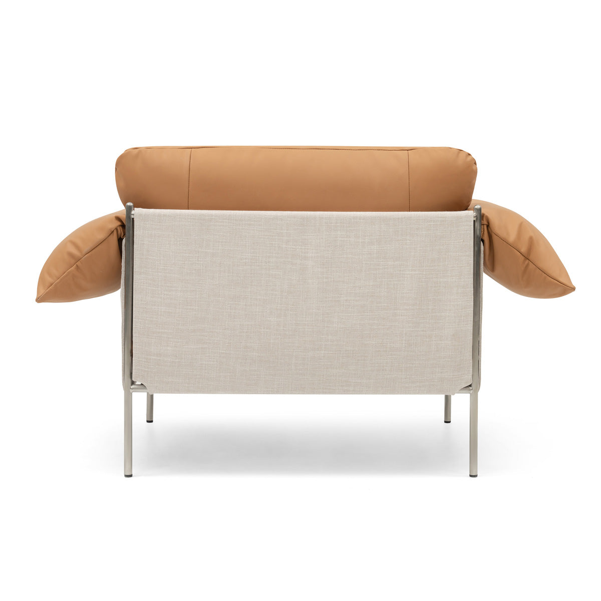 Alva Brushed Steel Frame Armchair