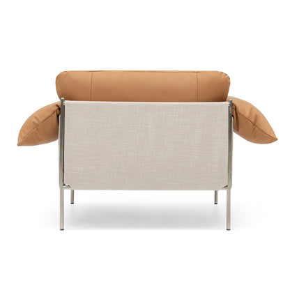 Alva Brushed Steel Frame Armchair