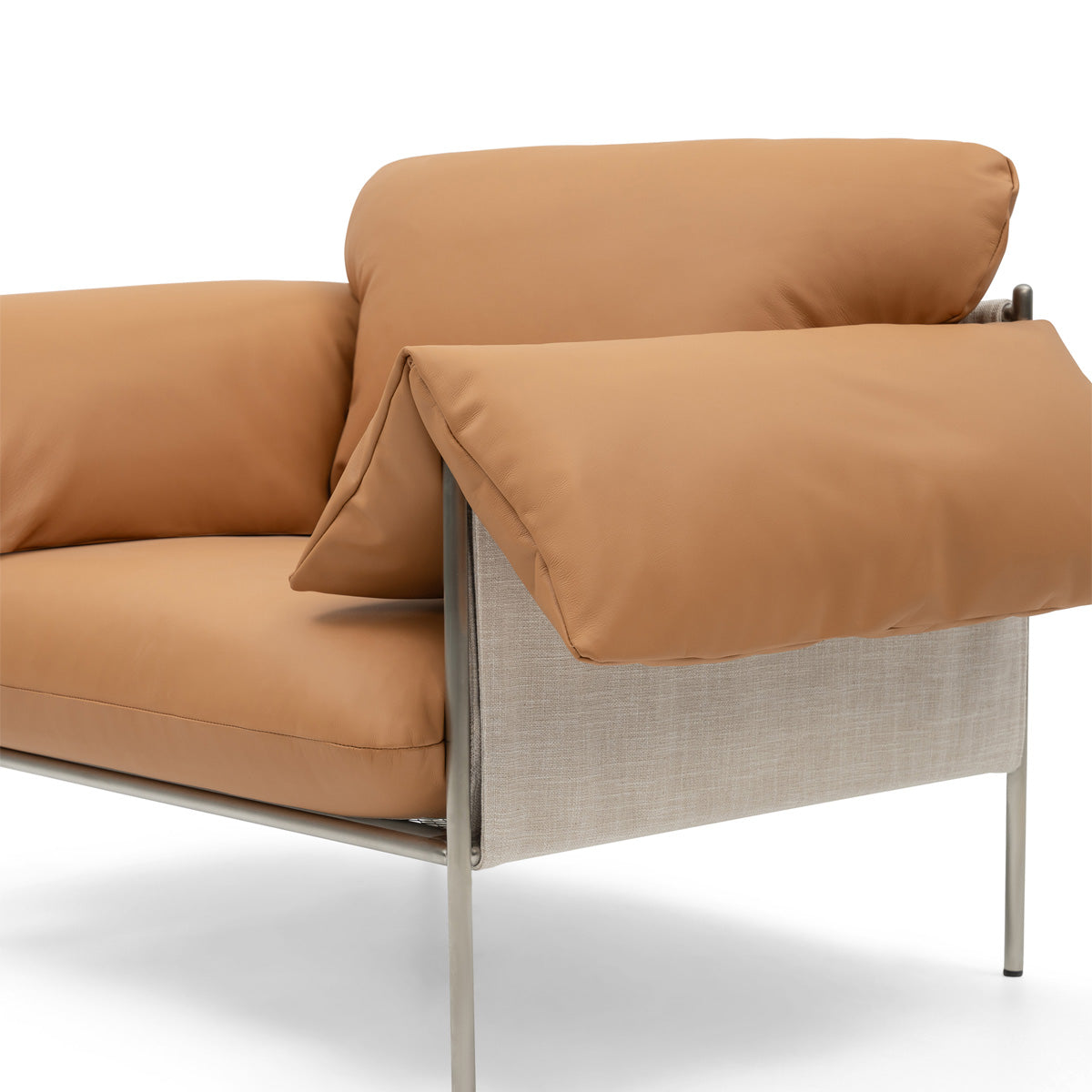 Alva Brushed Steel Frame Armchair