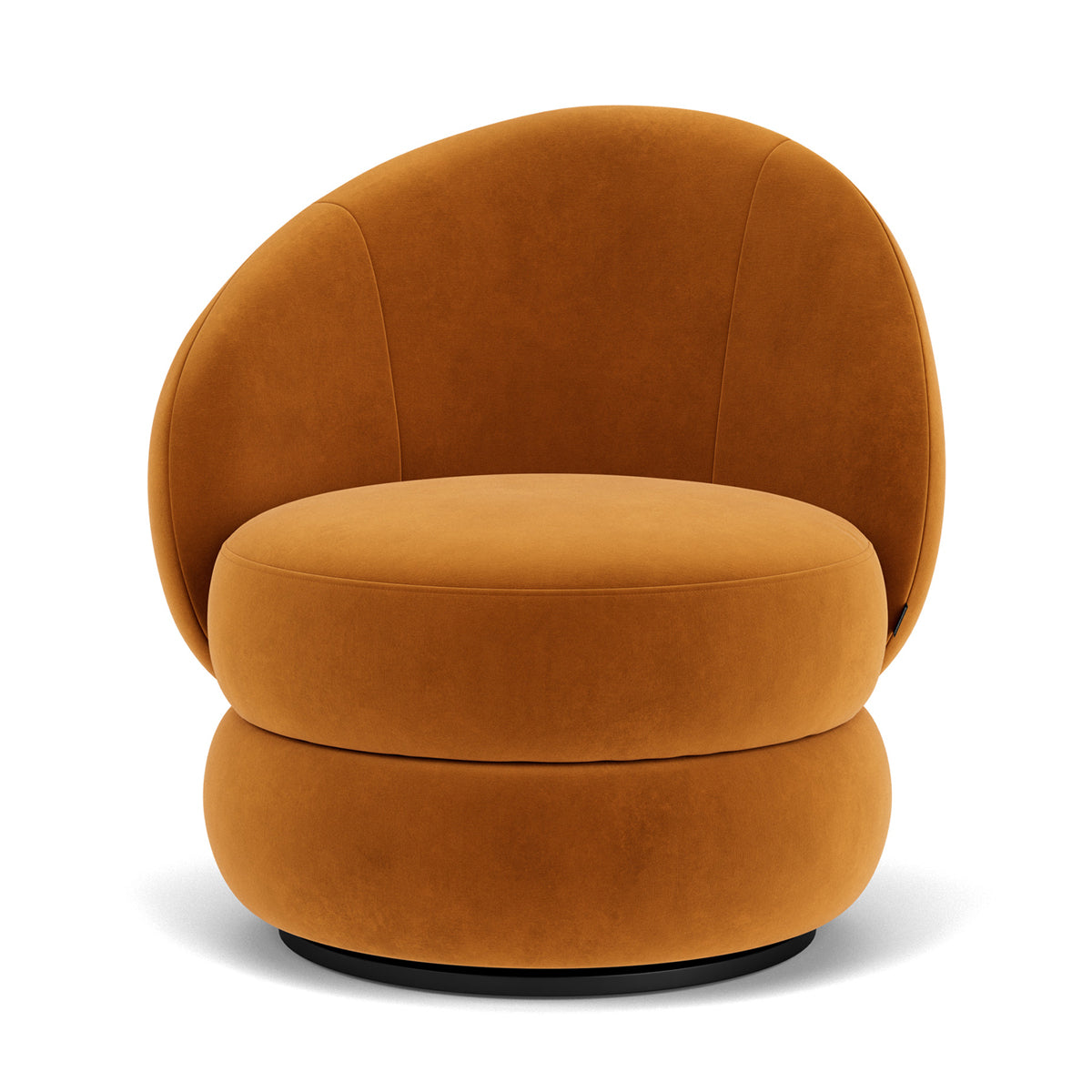 Alma Velvet Swivel Armchair (Matt Amber)