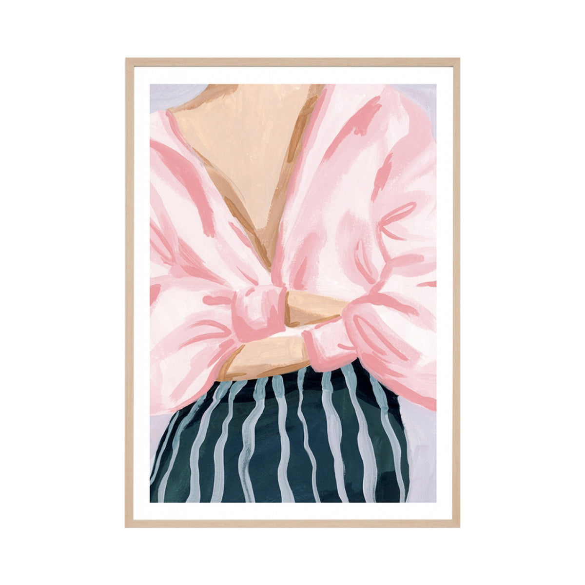 Elegant Muse Blush Portrait Art Print