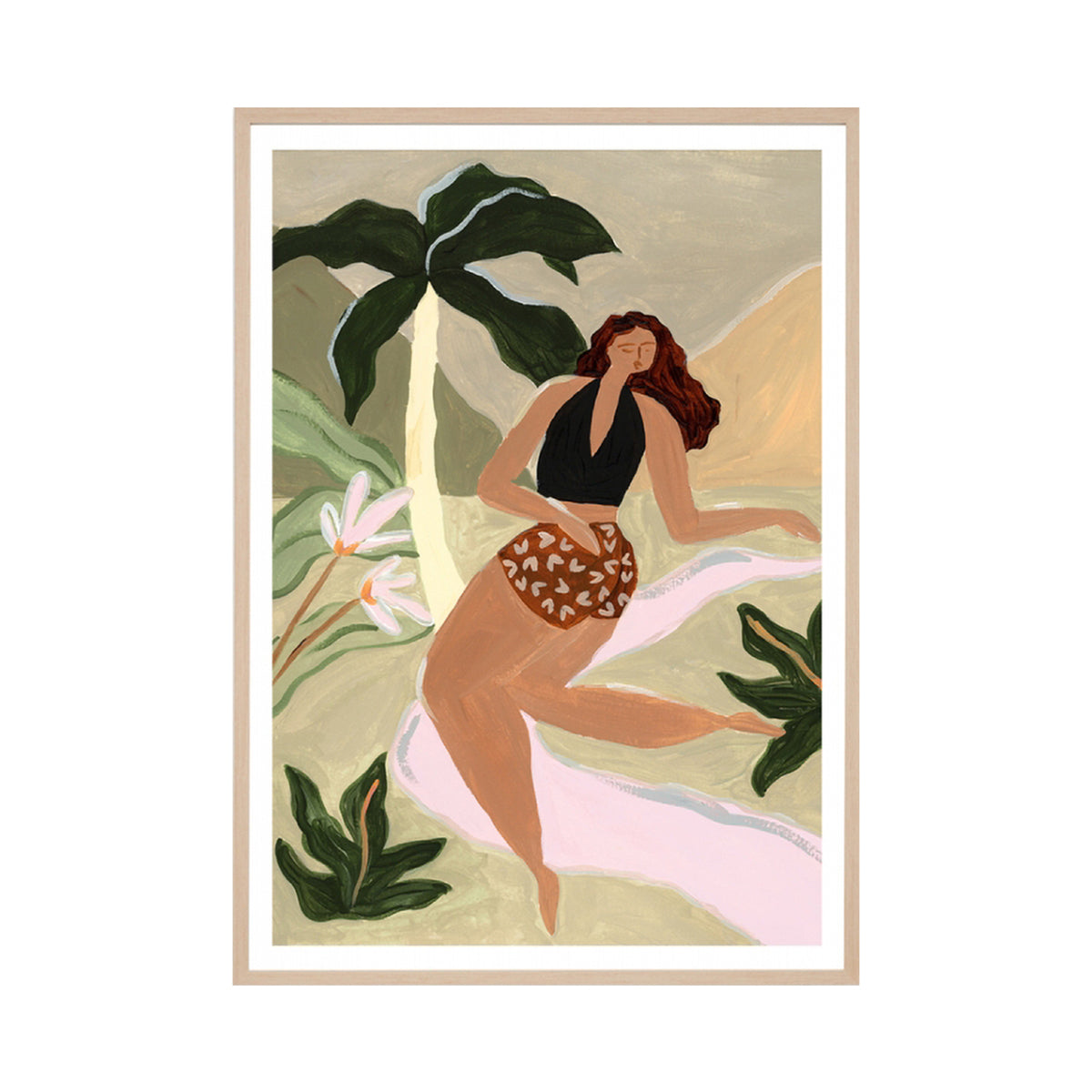 Island Illustration Green 3 Portrait Art Print