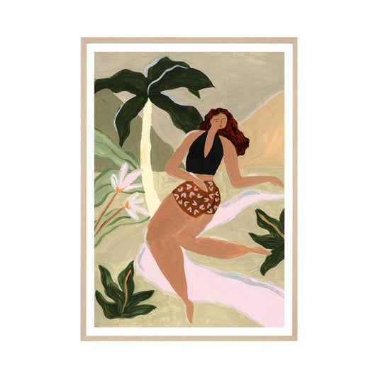 Island Illustration Green 3 Portrait Art Print