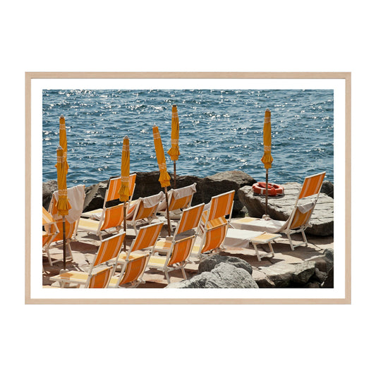 Portofino Sunbeds Art Print