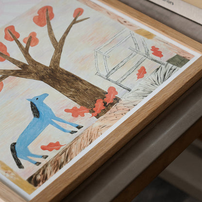 Blue Horse Art Print