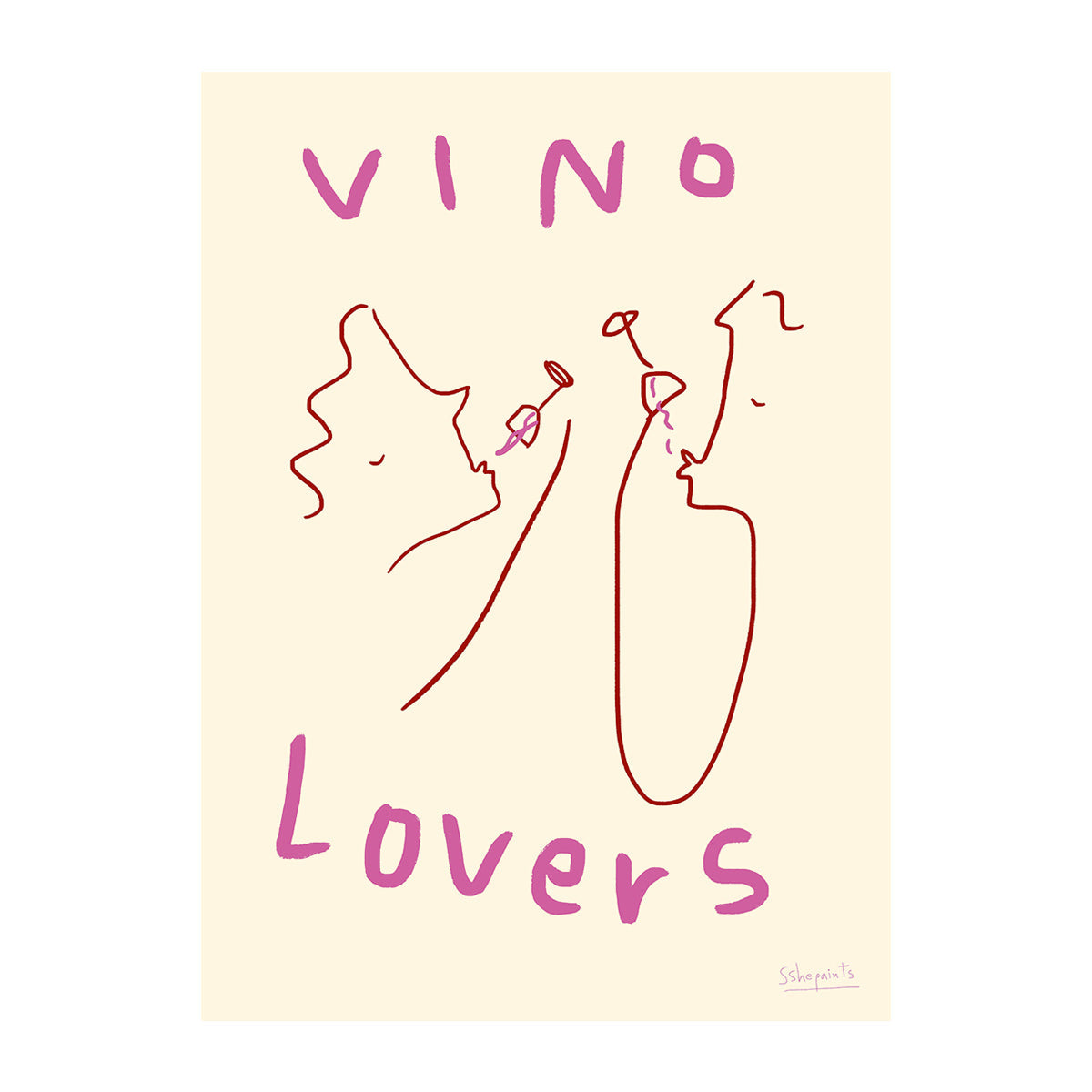 Vino Lovers Art Print