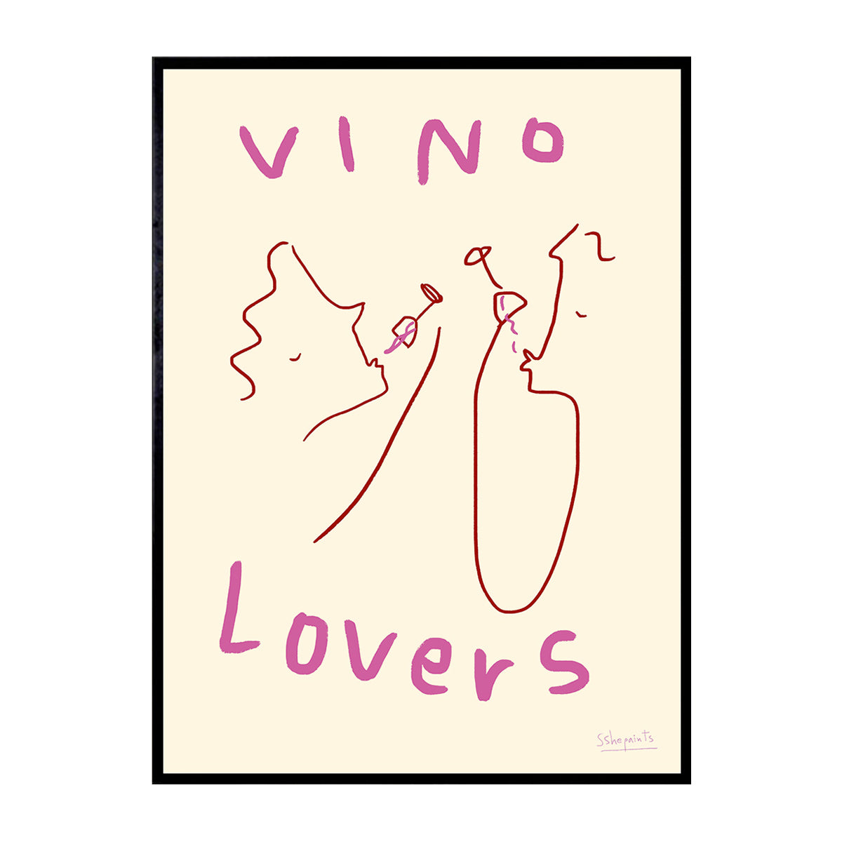 Vino Lovers Art Print
