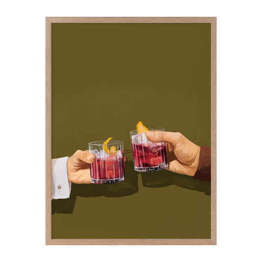 Chin Chin di Rosso Portrait Art Print