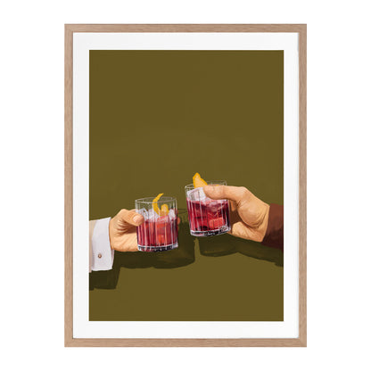 Chin Chin di Rosso Portrait Art Print