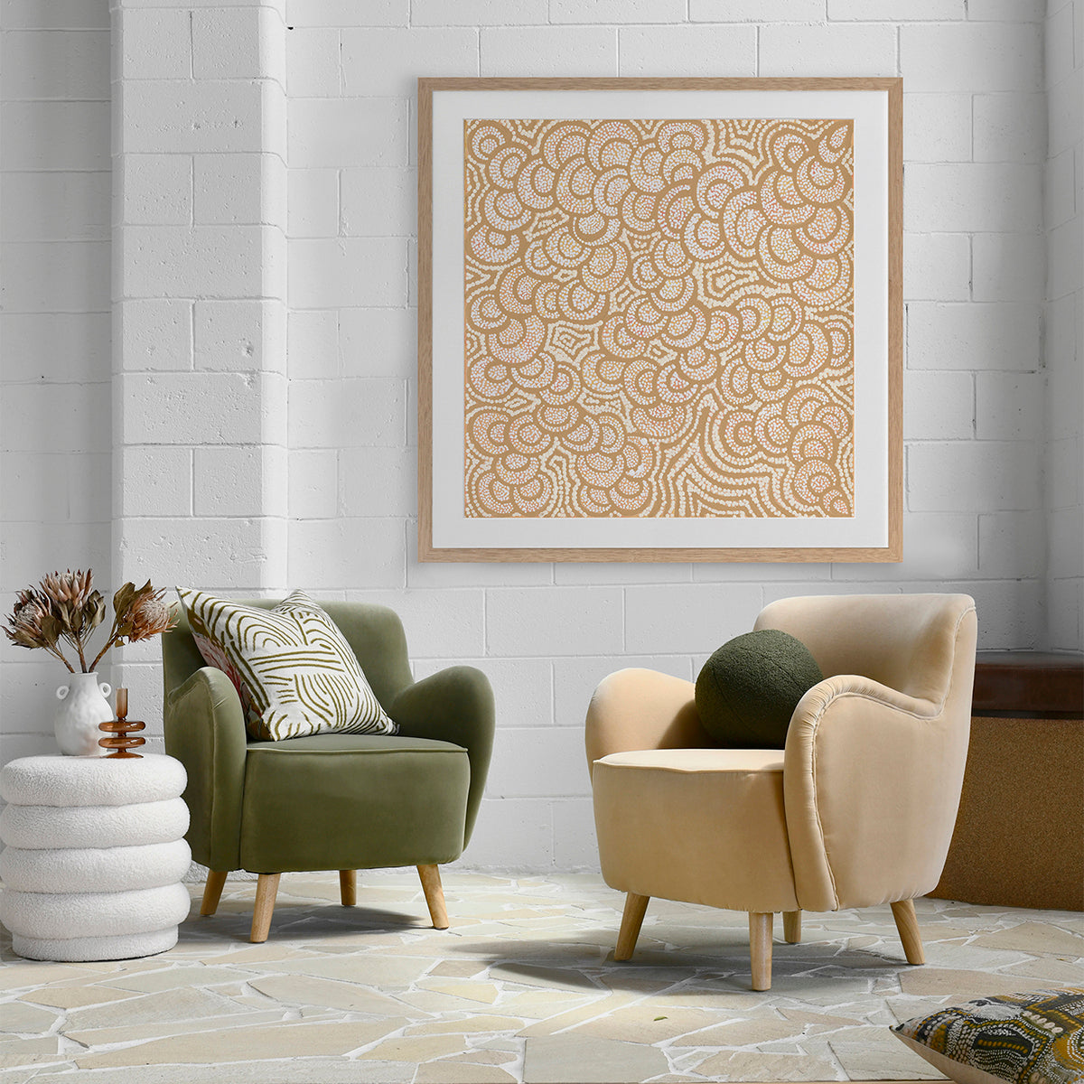 Lukarrara Jukurrpa Mustard Art Print