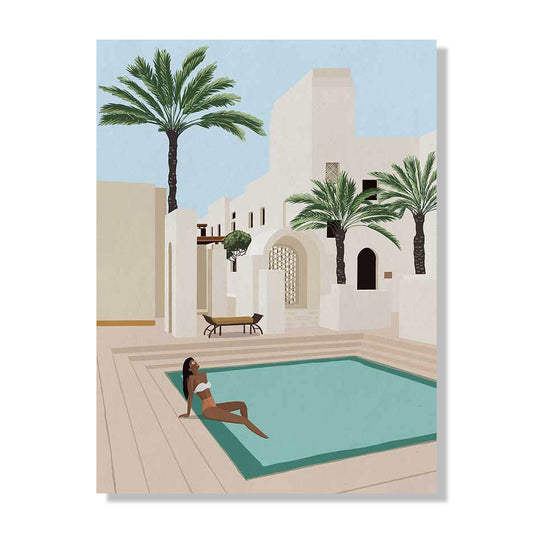 Poolside Paige Portrait Art Print