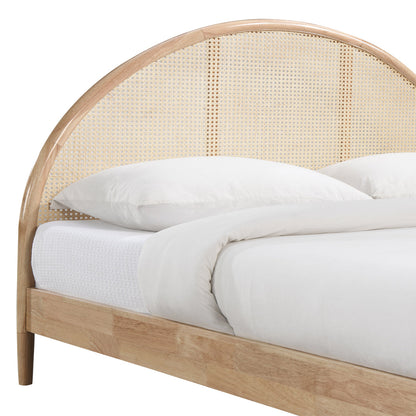 Avery Arch Rattan King Bed (Oak)
