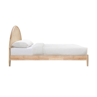 Avery Arch Rattan Queen Bed (Oak)