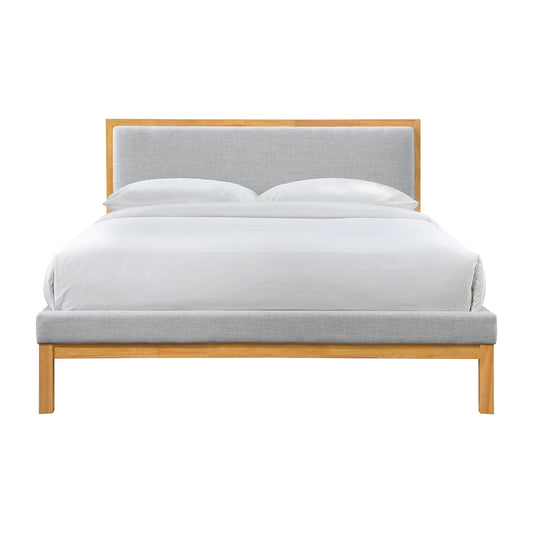 Amelia Queen Bed (Oak, Light Grey)