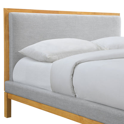 Amelia Queen Bed (Oak, Light Grey)