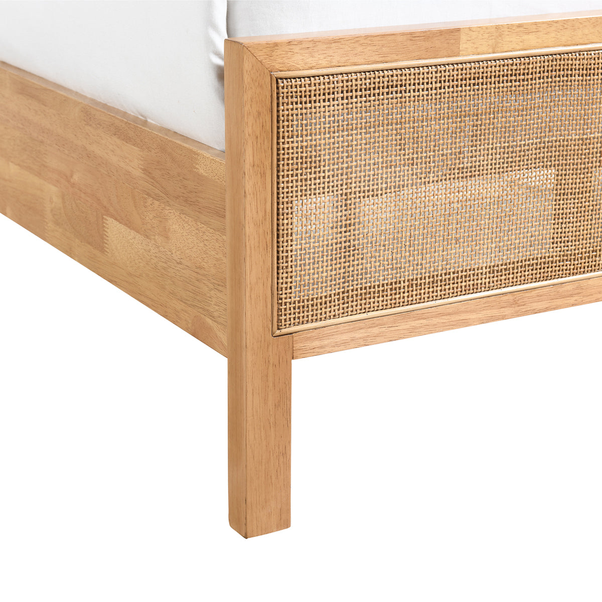 Kayla Rattan Solid Queen Bed (Oak)