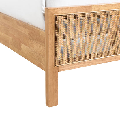 Kayla Rattan Solid Queen Bed (Oak)