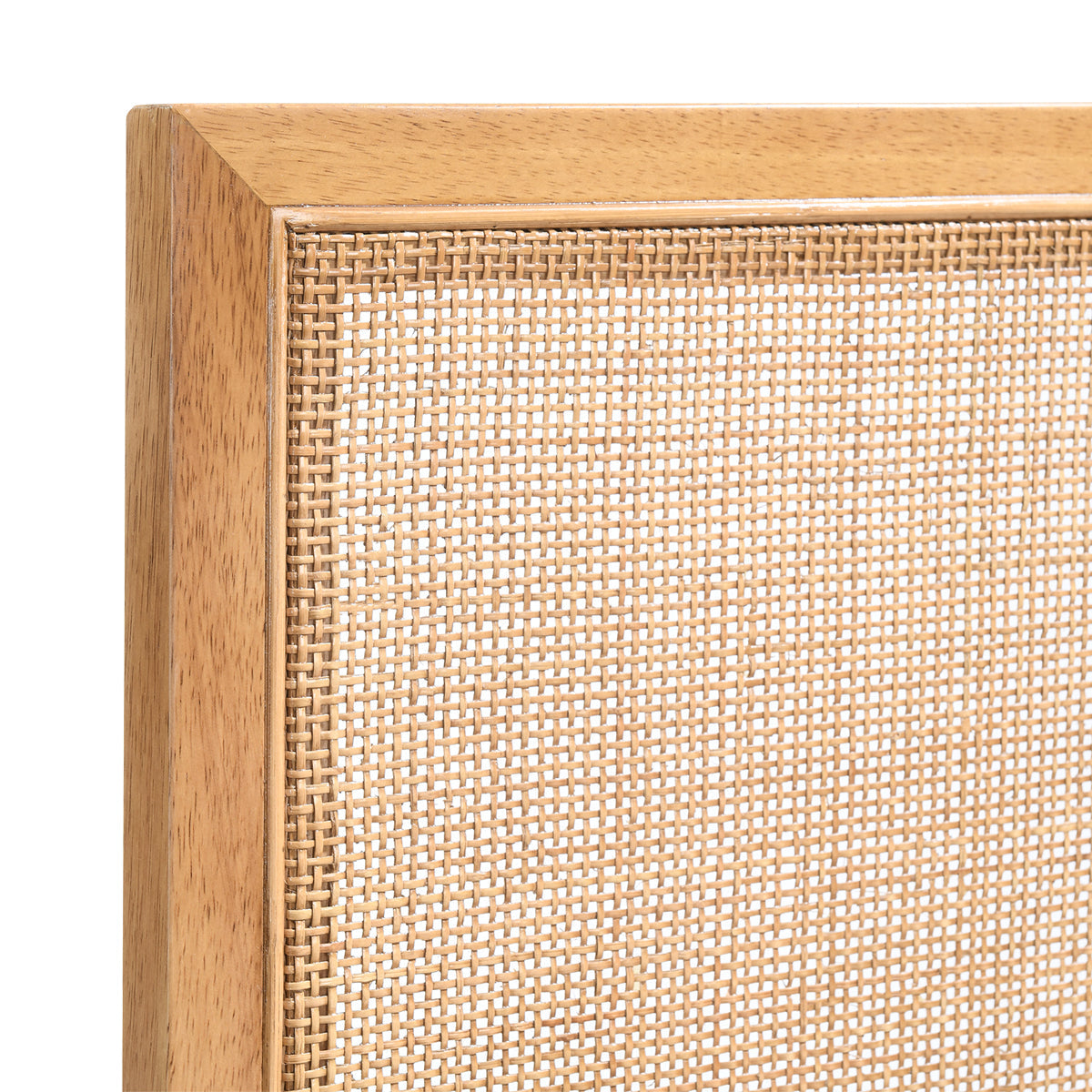 Kayla Rattan Solid Queen Bed (Oak)