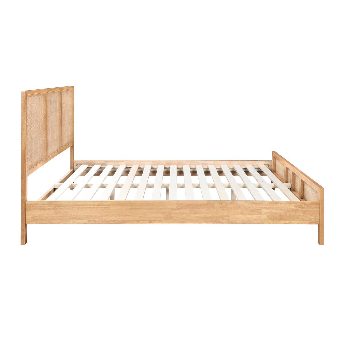 Kayla Rattan Solid Queen Bed (Oak)