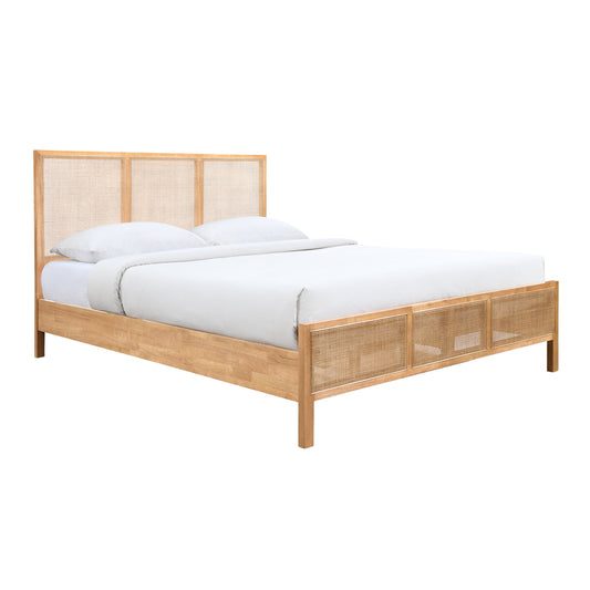 Kayla Rattan Solid Queen Bed (Oak)