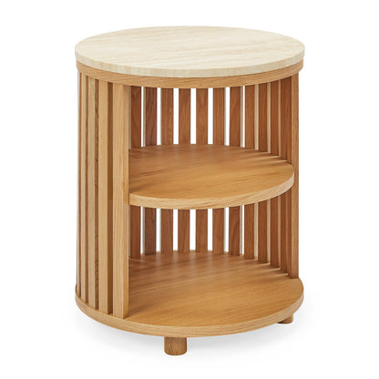 Atlanta Travertine Bedside Table