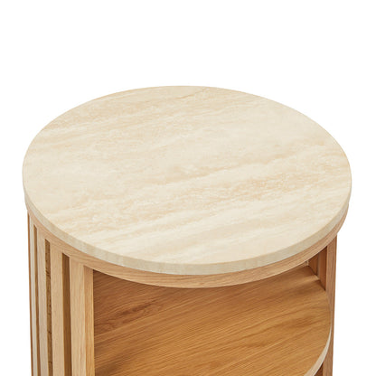 Atlanta Travertine Bedside Table