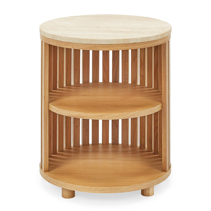 Atlanta Travertine Bedside Table