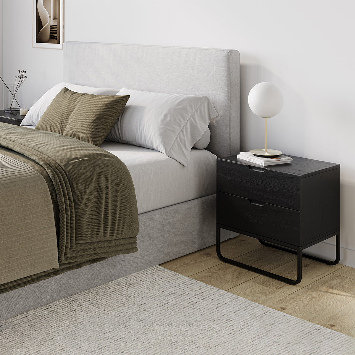 Mila 2-Drawer Bedside Table