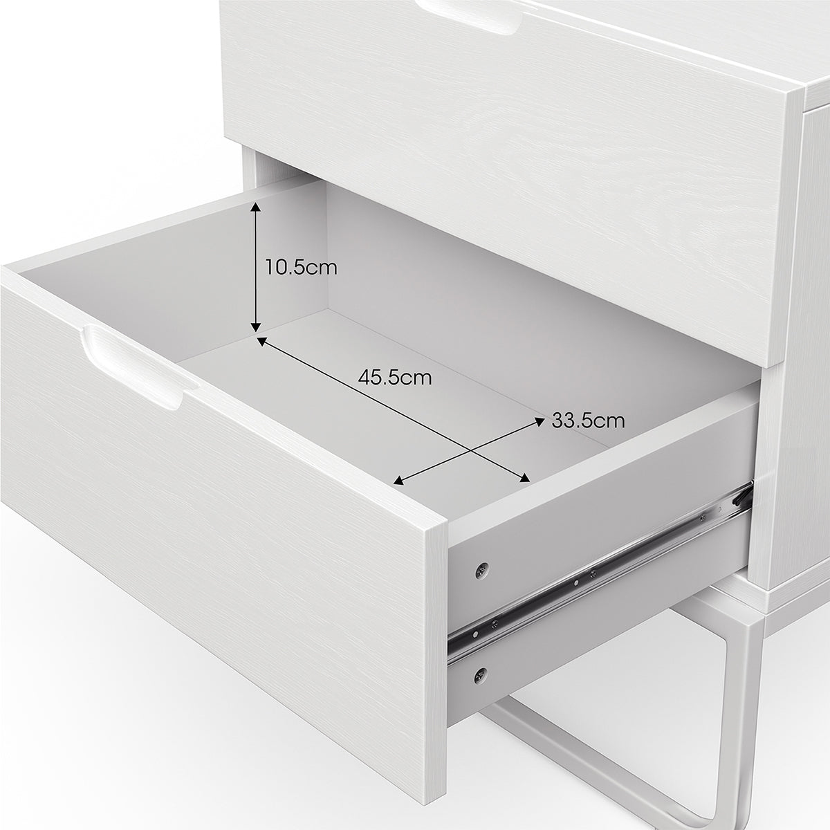 Mila 2-Drawer Bedside Table