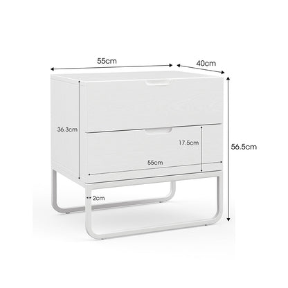 Mila 2-Drawer Bedside Table
